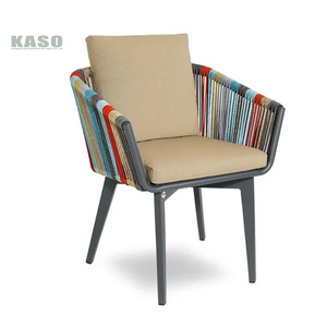 Corde Restaurant Moderne Bricolage Patio Personnaliser Canne Chaises Bois Tissé Conception <span class=keywords><strong>Jardin</strong></span> Armure En Aluminium <span class=keywords><strong>Chaise</strong></span> D'extérieur - Product Image 2