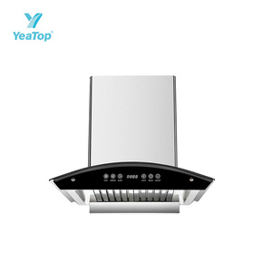 Campana Extractora <span class=keywords><strong>de</strong></span> Acero Inoxidable con Borde <span class=keywords><strong>de</strong></span> Vidrio Curvo, Montada en <span class=keywords><strong>la</strong></span> Pared, con Iluminación LED Integrada, Ventilación <span class=keywords><strong>de</strong></span> Alto Rendimiento para el Hogar - Product Image 2