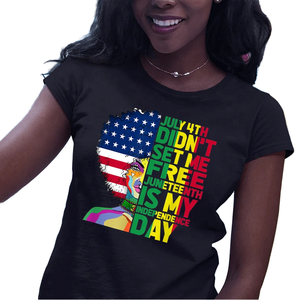 Camiseta con Estampado de Transferencia Térmica para el 4 de Julio, Venta al por Mayor, Juneteenth Es <span class=keywords><strong>Mi</strong></span> Día de la Independencia - Product Image 1