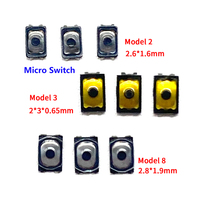 Microinterruptor SMD de 4 Pines, 2x3x0.65MM, Botón Táctil Interno SMD, Interruptor de Botón Táctil para Teléfono Móvil, 2.6*1.6mm