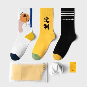 High Quality New Product Colored Casual High Quality 100 Cotton Dress Men Custom Socks With Custom Logo