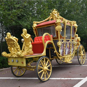 Chariot <span class=keywords><strong>royal</strong></span> rétro sculpté, calèche électrique tirée par des chevaux, couleur dorée, calèche de tourisme européenne à vendre - Product Image 6