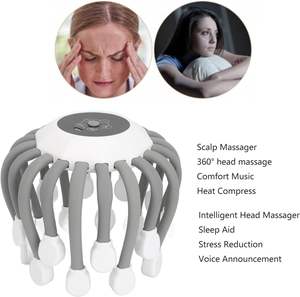 Masajeador de cabeza TMS eléctrico negro 2025, pulpo de 20 garras, vibración de baja frecuencia, instrumento de masaje escalpado, entrega rápida para dormir - Product Image 5