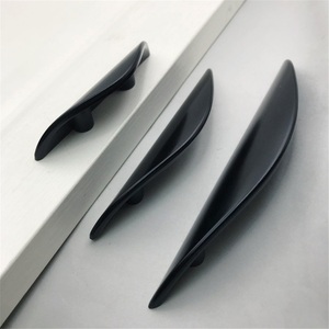 Bronze Modern Die-Cast Curved Half-Buckle Cabinet <b>Door</b> Drawer Handle for Wardrobe Solid Crescent Design Shape Single Hole - Product Image 5