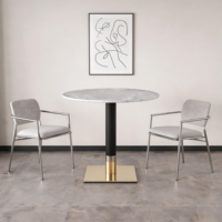 Table à manger en pierre frittée TUOCHEN, design contemporain, durable, écologique, facile à nettoyer, restaurants, salons de thé, hôtels