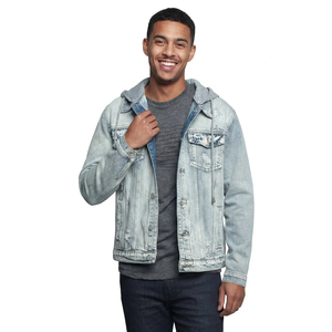 Stylish Men's <b>Custom</b> Clothing New Design Fashion Winter <b>Jacket</b> Formal Jean Running <b>Jacket</b> Front Logo Cozy <b>Denim</b> - Product Image 1