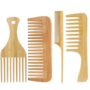 Peigne à cheveux en bambou naturel, peigne antistatique, peigne à dents larges, peigne pour le soin de la <span class=keywords><strong>barbe</strong></span>, <span class=keywords><strong>brosse</strong></span> à cheveux - Product Image 1