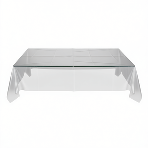 Nappe de table en plastique transparente 46 x 110 pouces, jetable, rectangulaire, pour la maison, le jardin et les événements - Product Image 1