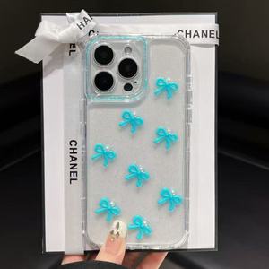 Funda Transparente para Teléfono con Lazo 3D y Purpurina, de TPU y PC, para 16/15/<span class=keywords><strong>14</strong></span>/13 <span class=keywords><strong>Pro</strong></span> <span class=keywords><strong>Max</strong></span>, con Marco de Cámara con Pedrería y Protección Antigolpes - Product Image 4
