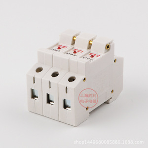 RT18-32X 3P ฐานฟิวส์รางดินสามขั้วพร้อมไฟส่องสว่างแบบติดตั้งด้วยพลาสติกแรงดันต่ำ - Product Image 1