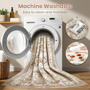 Tappeto Vintage Grande in Poliestere Lavabile in Lavatrice, Morbido e <span class=keywords><strong>Antiscivolo</strong></span>, Stile Tribale per Soggiorno 9*12 - Product Image 2