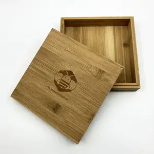 Custom Logo Wooden Bamboo Handmade Gift Box With Lid