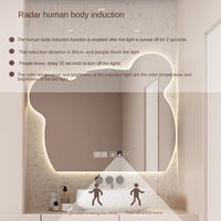 Espejos Con Luz Led Corridor Decoration InteriorBear Shape Backlight Touch Screen Led Smart Bathroom Wall Mirror with Lighting
