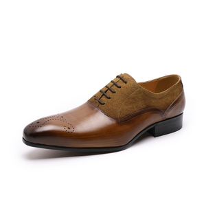 Nouvelles chaussures décontractées Oxford <span class=keywords><strong>pour</strong></span> hommes en cuir de vachette sculpté, design <span class=keywords><strong>italien</strong></span> tendance - Product Image 3