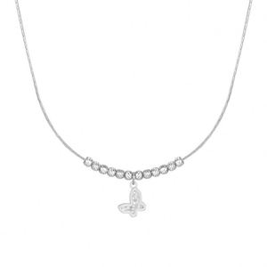 Dylam 925 Sterling Silver Rhodium Plated Butterfly Pendant <b>Necklace</b> for Women Dainty Sterling Silver <b>Necklaces</b> for Women - Product Image 1