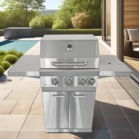 BBQ chypriote grill top rôtissoire brochettes de kebab fumoir automatique en acier au charbon de bois pour la cuisson de la viande et le camping