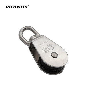 Poulie simple en acier inoxydable RICHWITS 50 mm pour levage maritime et utilisation avec filets de pêche - Product Image 1