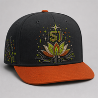 Cappello Snapback con Visiera Curva e Ricamo, 5 Pannelli, Frontale in Schiuma e Rete, Stile West Coast Gothic Chicano Urban Streetwear
