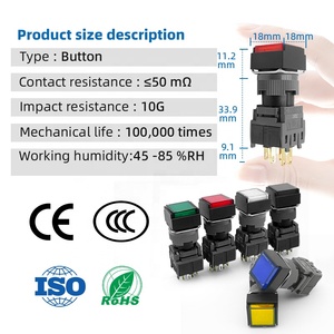 Venta al por mayor OEM <span class=keywords><strong>BENLEE</strong></span> 16MM botón de inicio encendido apagado autoblocante RoHS pulsadores momentáneos Botón de interruptor mecánico iluminado - Product Image 5