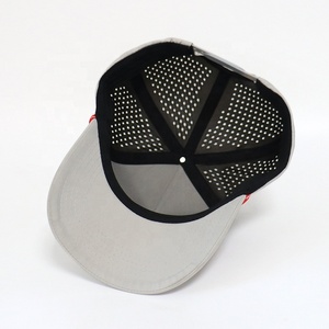 OEM 맞춤형 고품질 5 패널 레이저 컷 구멍 뚫린 방수 스포츠 야구 모자 고무 로고 퍼포먼스 남성용 아빠 모자 - Product Image 5