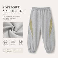 Pantalon de survêtement athlétique unisexe en coton respirant mi-lourd avec empiècements contrastants pour tout-petits garçons et filles, personnalisable
