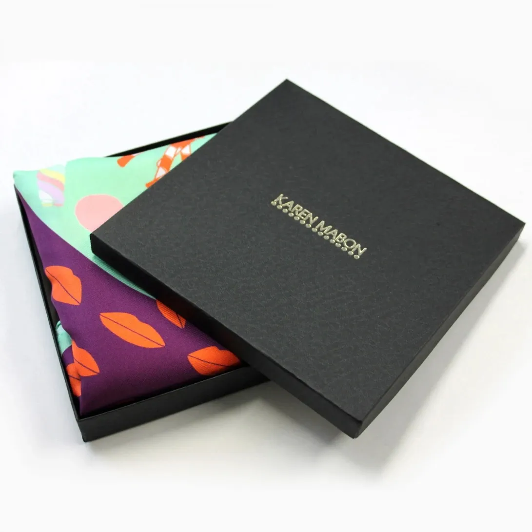 Sciarpa di carta rigida stampata personalizzata confezione guanti regalo scialle di seta Saree Hijab scatole di imballaggio per sciarpe