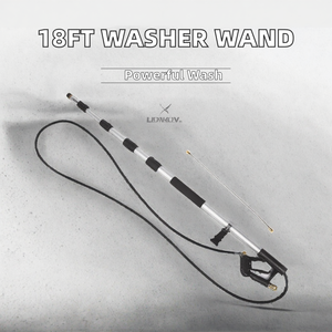 Poteau télescopique de 18 pieds pour laveuse à haute pression baguette d'extension détachable pour usage domestique pour le nettoyage des murs extérieurs avant-toit toits Nouveau - Product Image 2