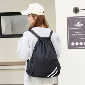 Custom Logo Lightweight Waterproof Folding Sport Gym <b>String</b> <b>Bag</b> Shoes Storage Drawstring Backpacks for Swimming - Product Image 2