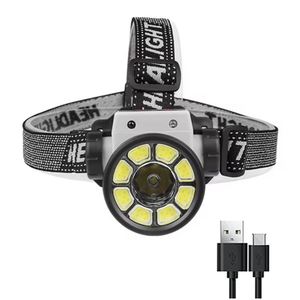 WOSEN Lampe frontale à LED pour le camping, lampe magnétique à induction forte et à ondes chaudes, affichage de la puissance de la course de nuit et de l'épi USB rechargeable - Product Image 1