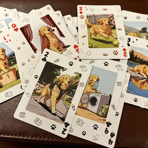 54 designs uniques de chiens de dessin animé, <span class=keywords><strong>jeu</strong></span> de cartes de poker de taille standard <span class=keywords><strong>en</strong></span> papier noir de qualité supérieure, cartes de <span class=keywords><strong>jeu</strong></span> Golden Retriever pour les amoureux des chiens - Product Image 2