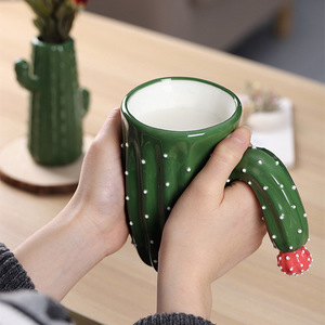 Hot Sale Plant Shape Handcrafted Ceramic <b>Coffee</b> <b>Mug</b> Creative Cactus <b>Mug</b> - Product Image 5