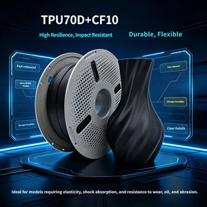 Filament 3D en TPU 70D CF10 1,75 mm 1 kg, fibre de carbone souple et rigide, résistant à l'usure, pièces de protection - Product Image 1