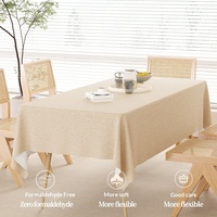 Nappe unie gris nuit aspect lin moelleux pour salle à manger, cuisine, maison de luxe, vente en gros sur mesure