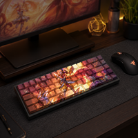 Ensemble de touches de clavier mécanique pour jeux vidéo, personnalisées, anime fantasy, 68 touches, PBT, sublimation par transfert, impression latérale, profil OEM