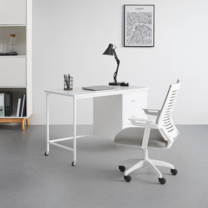 Bureau de direction populaire pour la maison, bureau d'étude intérieur avec tiroirs de rangement et roulettes, en métal - Product Image 3