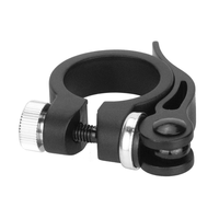 WAKE Collier de Selle Vélo à Libération Rapide en Alliage d'Aluminium Anodisé Sablé 28.6mm/31.8mm/34.9mm Noir/Argent