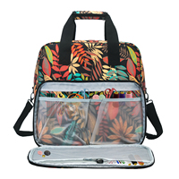 Sac de voyage messager YINGHAO A7 - Motif feuilles et fleurs, grande capacité 20L-30L, en tissu Oxford, avec fermeture éclair, portable, pour machine à coudre