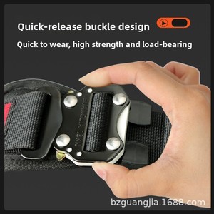 حزام أمان كامل للجسم بخمس نقاط تثبيت، مصنوع من البوليستر عالي القوة، مناسب للعمل على ارتفاعات عالية وتسلق الصخور والإنقاذ والحماية في الهواء الطلق - Product Image 2