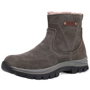 Botas de Nieve para Hombre Hu Wai, de Cuero y Piel, Cálidas, Impermeables, Antideslizantes, para Invierno, con Tacón Bajo - Product Image 5
