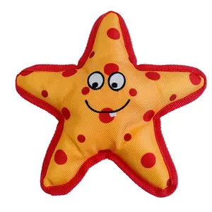 Hohe Qualität Durable Nylon Starfish Quietschende Ausgestopften Hund Kauen Spielzeug