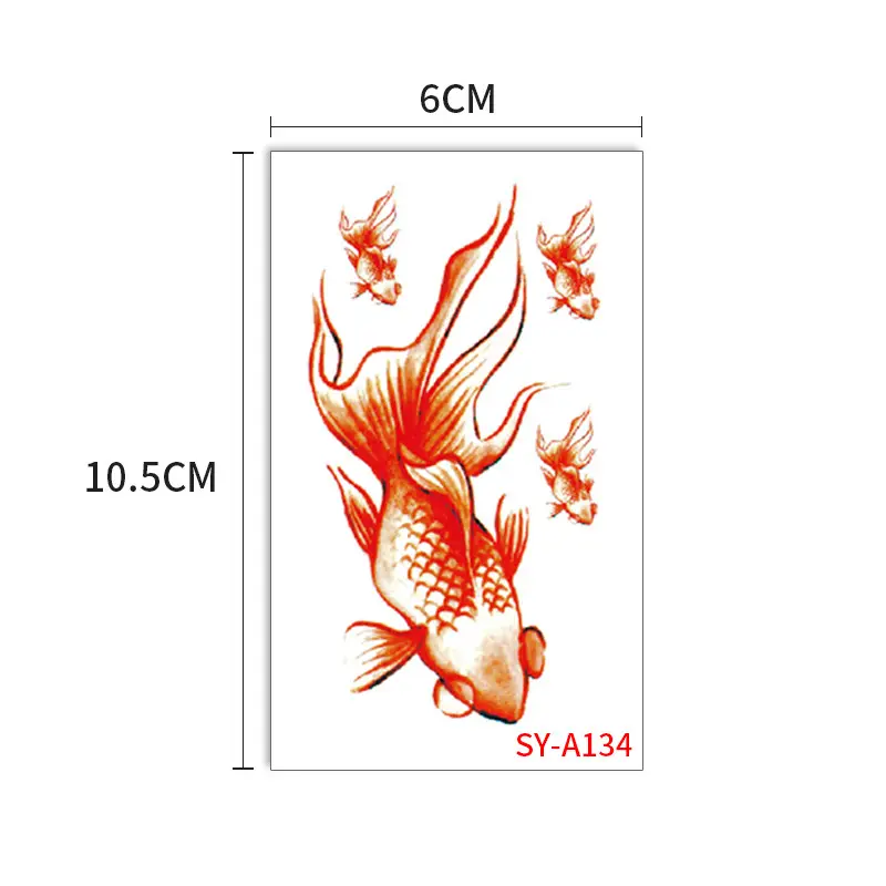 2023 New Long Lasting 3D New Arrival Fashion Golden Fish Temporary Tattoo Sticker For Girls Women Tatto Sticker