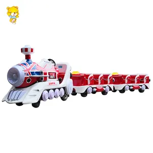 Amusement Park Shopping Mall Children Train British Style Super Train For Sale Electric Trackless Train With 3 Carriages