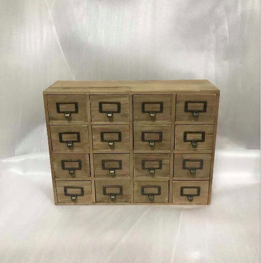 Cheap price ZAKKA distressed solid wood chest of drawers cabinet with 16 metal handles