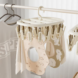 ราวตากผ้าแบบวงกลมพร้อมคลิปหนีบ ยี่ห้อ Wenzhou รุ่น JZ0931 สำหรับจัดระเบียบเสื้อผ้าในหอพักหรือระเบียง - Product Image 1