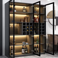 Armoire à liqueur de vin en acier inoxydable de luxe sans formaldéhyde meubles de maison modulaires de haute qualité avec caractéristique de résistance aux chocs