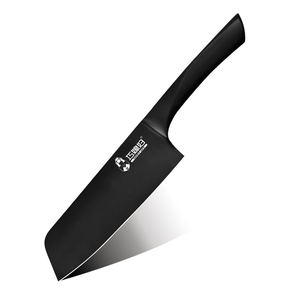 Noir Revêtement Couteau de Cuisine avec Poignée Creuse En Acier Inoxydable <span class=keywords><strong>Hachoir</strong></span> à Viande Couteaux de <span class=keywords><strong>Boucher</strong></span> À Vendre - Product Image 1