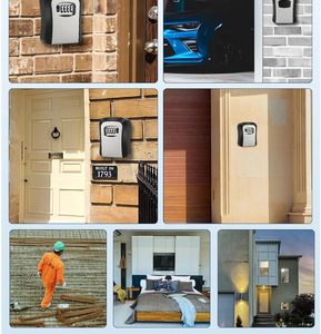Key Safe Wall Mounted Key <b>Lock</b> <b>Box</b> with 4 Digit Combination Code Waterproof and Security Key <b>Box</b> Key Storage <b>Lock</b> <b>Box</b> for Airbnb - Product Image 6