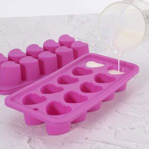 Moules à glaçons en silicone en forme de cœur, sans BPA, écologiques, résistants à la chaleur, couleurs personnalisables, logo, pour boissons, bonbons, décoration de gâteaux - Product Image 2