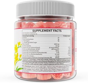 Gummies d'inositol OEM avec huile d'onagre 2000mg Myo-Inositol D-Chiro Inositol avec Vitamine D3 B6 <span class=keywords><strong>B12</strong></span> et Zinc pour l'équilibre féminin - Product Image 2