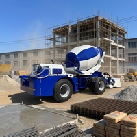Mini Mezcladora de Concreto Autocargable con Tolva de Cemento, Camión Mezclador Móvil para Canales de Riego y Construcción de Hormigón